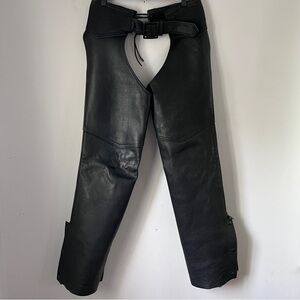 Leather Chaps Black Vintage Arts Cow Parts Womens Size Small